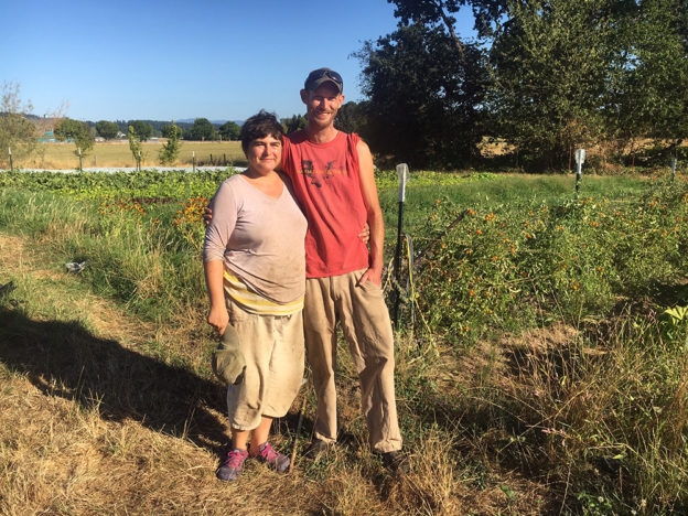 Headwaters Incubator Program’s first graduates, Pete and Claire, enjoying the first season on their new plot of land in Canby, Oregon