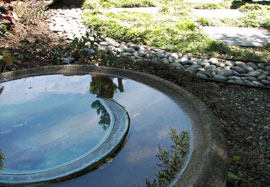 water feature in a backyard