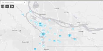 Interactive map of Multnomah County cooling centers